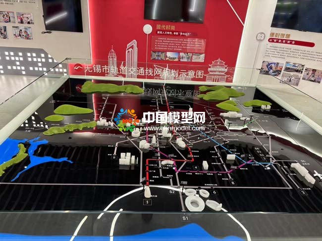 城市轨道交通线网规划示意沙盘模型