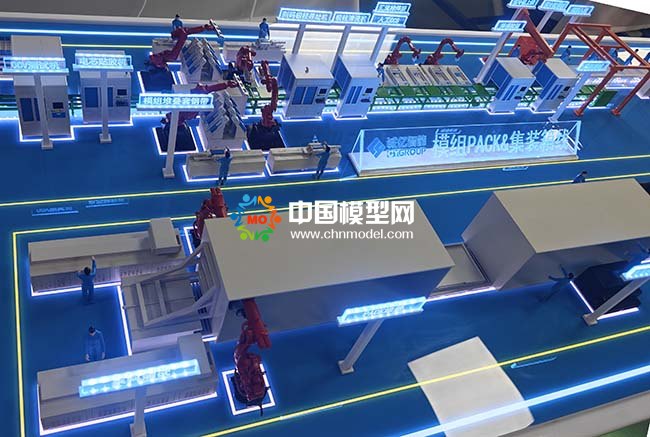 软包电池模组PACK自动线沙盘模型